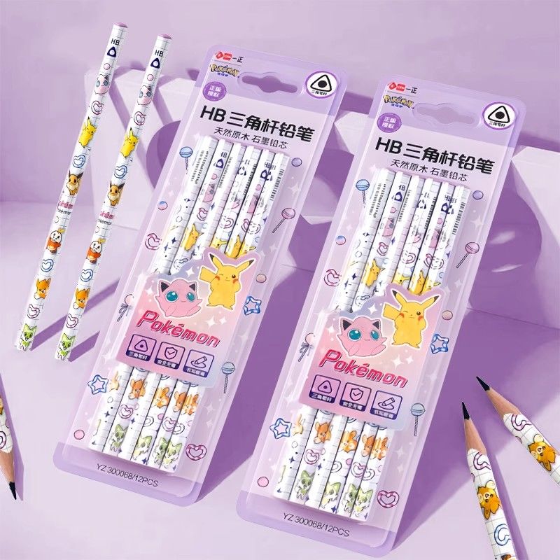 Is Stationery Office Supply - Pokémon Triangular 2B Wooden Pencils Lightweight