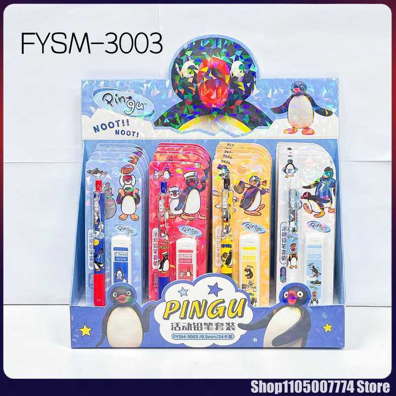 Mechanical Pencil Lead - 4/24pcs Kawaii Pingu Mechanical Pencil Set
