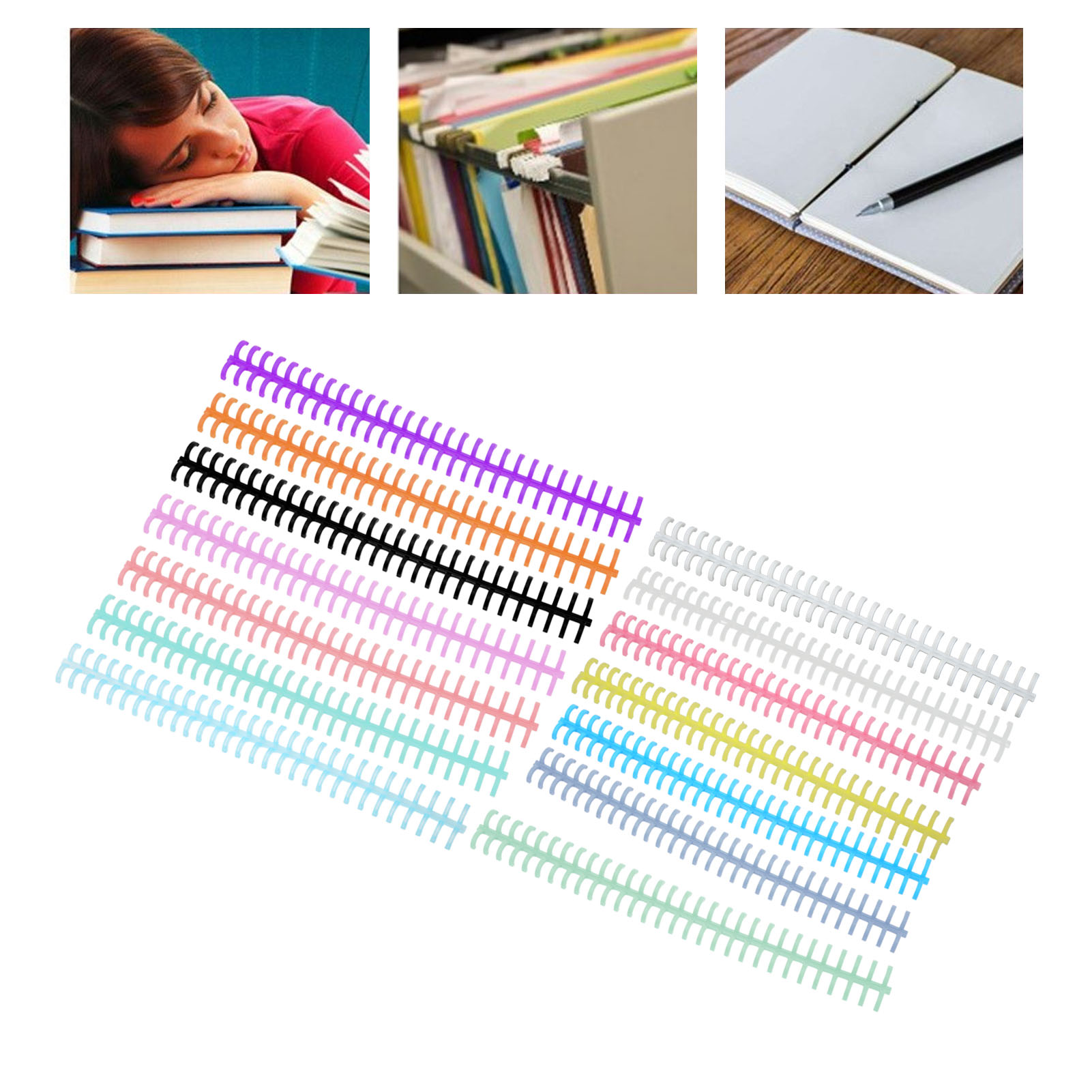 10PCS 30 Hole Loose Leaf Bindi - Binding Comb Plastic 评论和价格