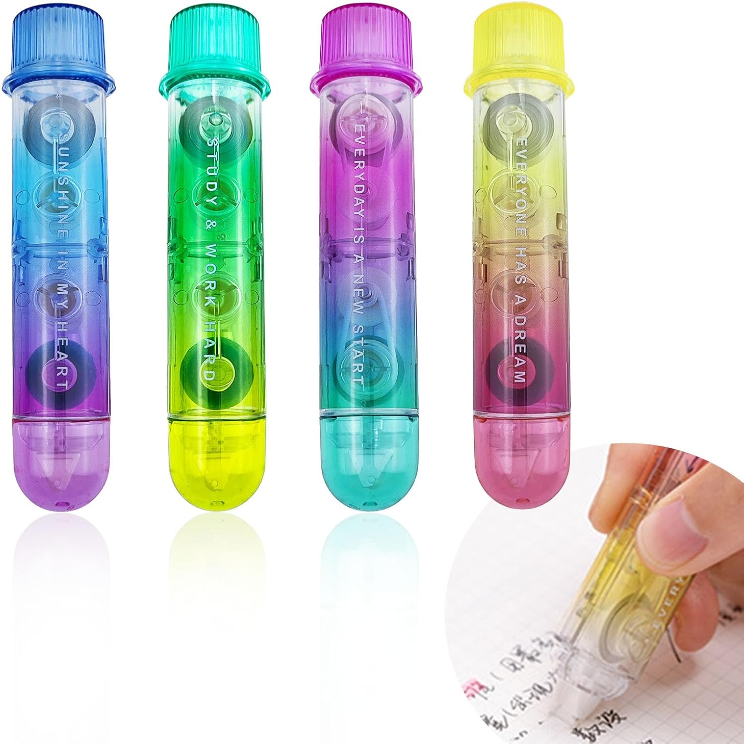 4 PACK 2 In1 White Out Correct - Correction Tape Roller 评论和价格