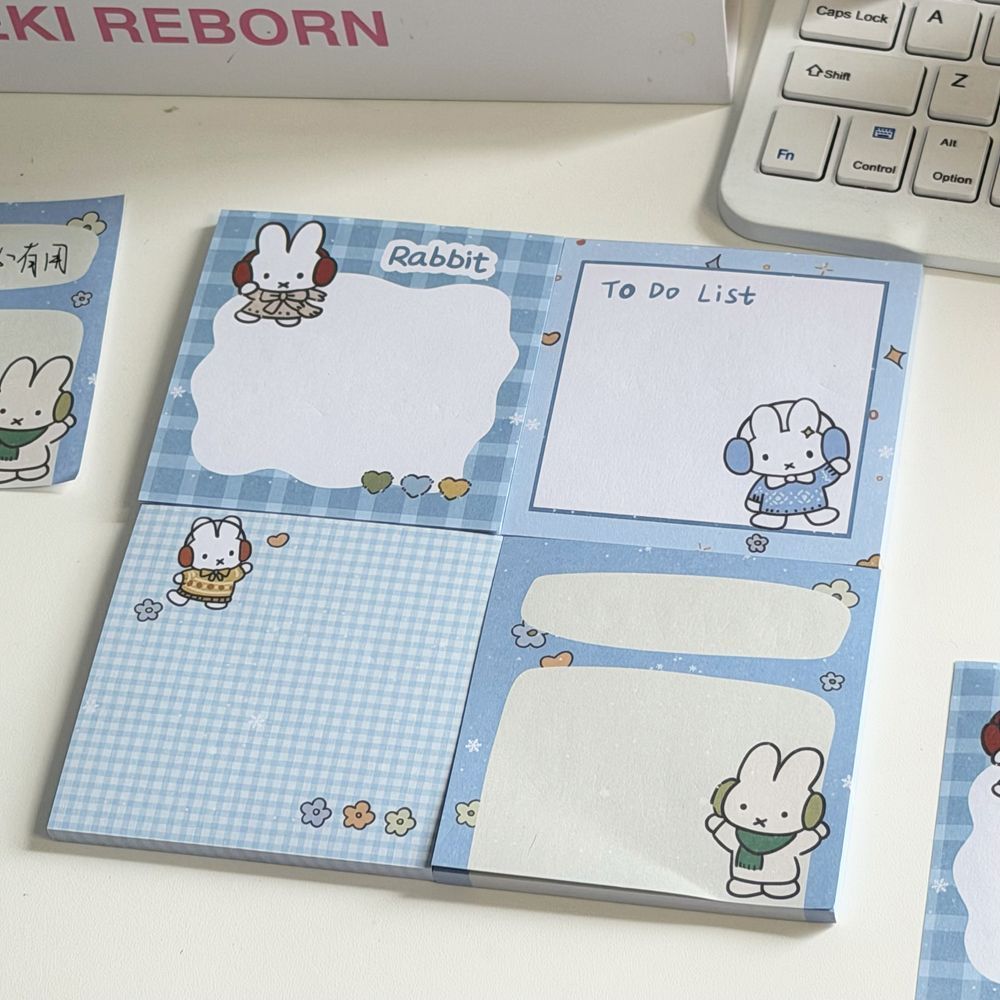 Kawaii Blue Grid Miffy Rabbit  - Stationery Office Items List 评论和价格