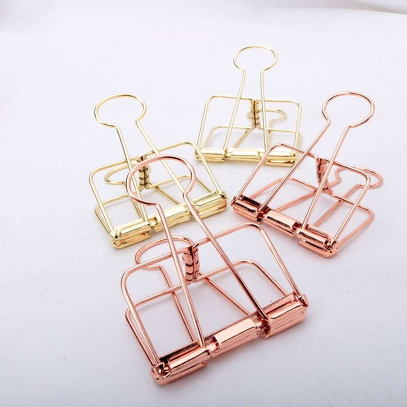 5Pcs Rosegold Binder Clips Pap - Binder Clip Assorted 评论和价格