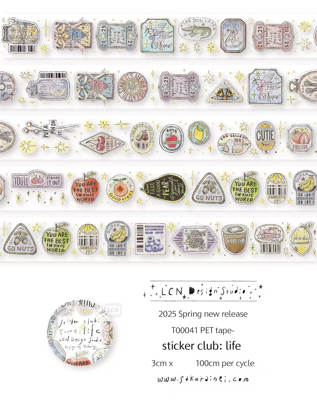 1 Loop LCN Vintage Sticker Clu - Washi Tape Set 评论和价格