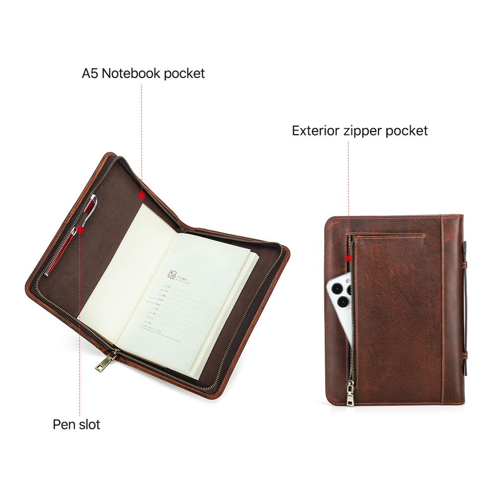Retro Genuine Leather Zipper C - Journal Leather Hardcover 评论和价格