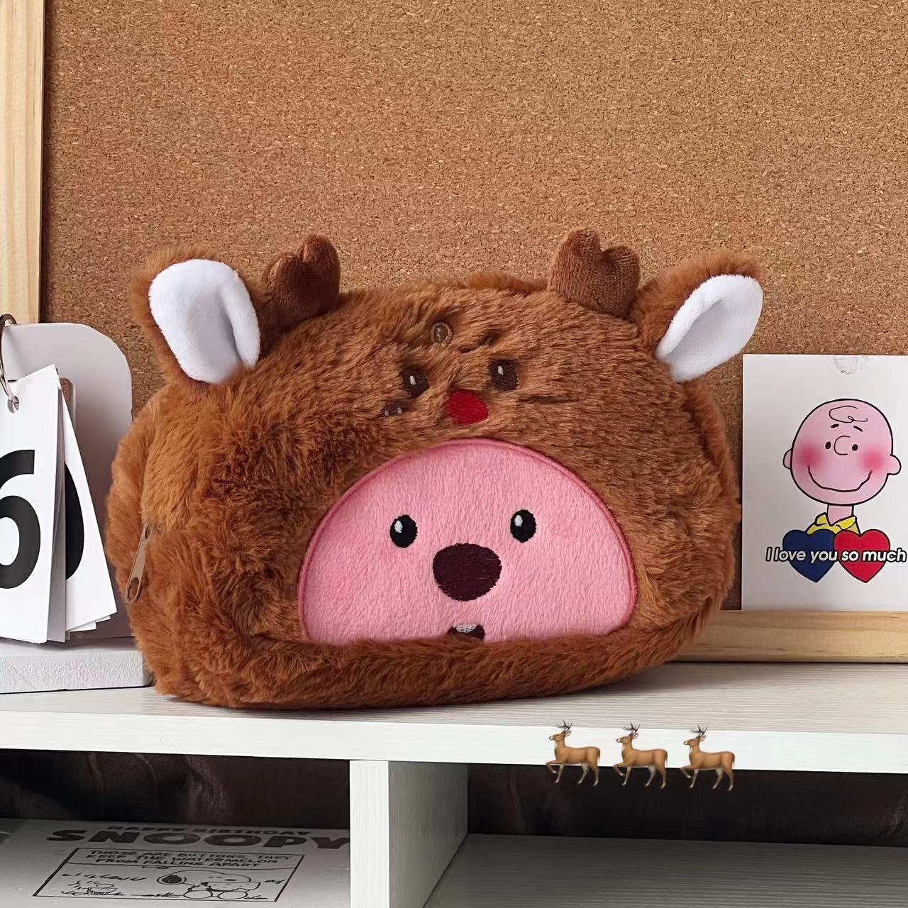 Cartoon Plush Pencil Bag Stude - Pencil Case Large 评论和价格